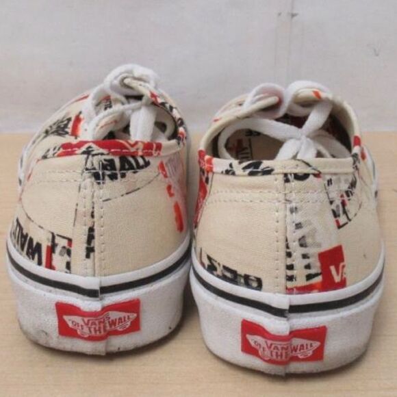 Vans Authentic Packing Tape Sneakers in White Red Black - Picture 3 of 6